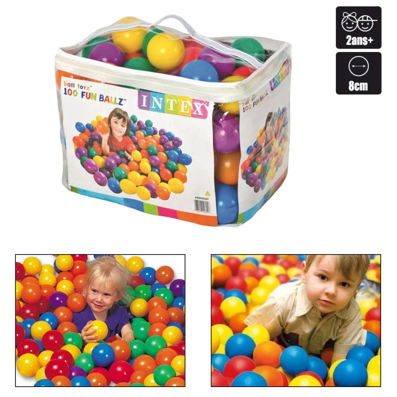 Intex JEU DE 100 BALLES BALL TOYS 8 CM 1 Intex JEU DE 100 BALLES BALL TOYS 8 CM