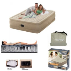 LIT D'APPOINT FIBER TECH INTEX 2 PLACES AVEC GONFLEUR