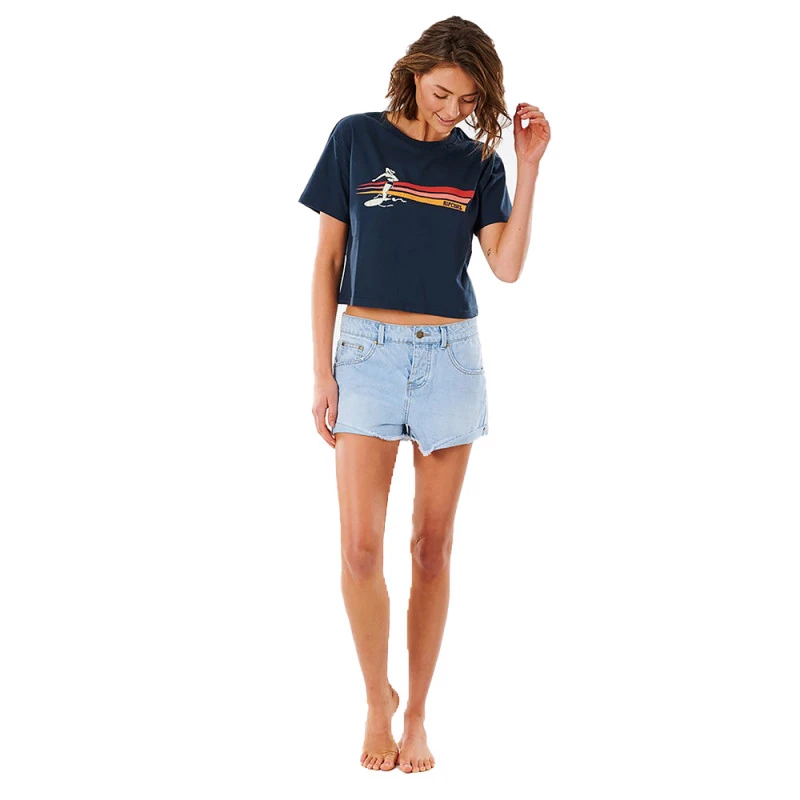 T-SHIRT RIP CURL GOLDEN STATE CROP BLEU MARINE FEMME 5 T-SHIRT RIP CURL GOLDEN STATE CROP BLEU MARINE FEMME – Image 5