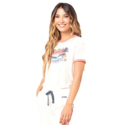 T-SHIRT RIP CURL TIKI RINGER BEIGE FEMME -Intex || Railblaza || Minn Kota Soldes t shirt rip curl tiki ringer beige femme 3