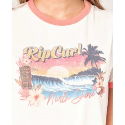 T-SHIRT RIP CURL TIKI RINGER BEIGE FEMME -Intex || Railblaza || Minn Kota Soldes t shirt rip curl tiki ringer beige femme 4